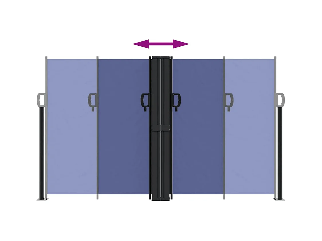Auvent latéral rétractable bleu 140x1200