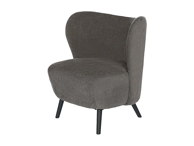 Fauteuil confortable tissu gris foncé Korta 75cm