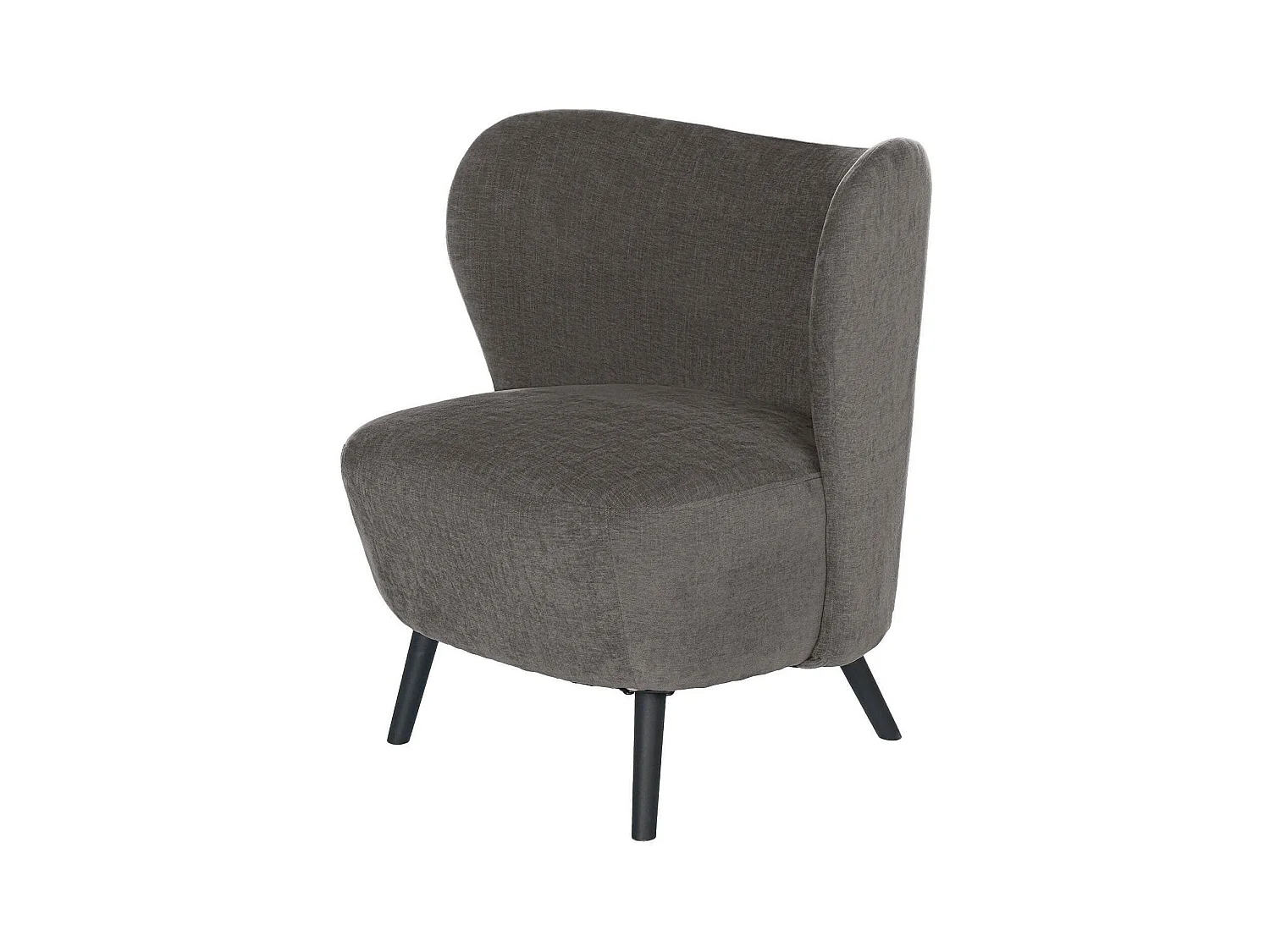 Fauteuil confortable tissu gris foncé Korta 75cm