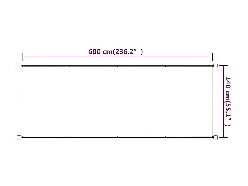 Auvent vertical Taupe 140x600 Tissu oxford