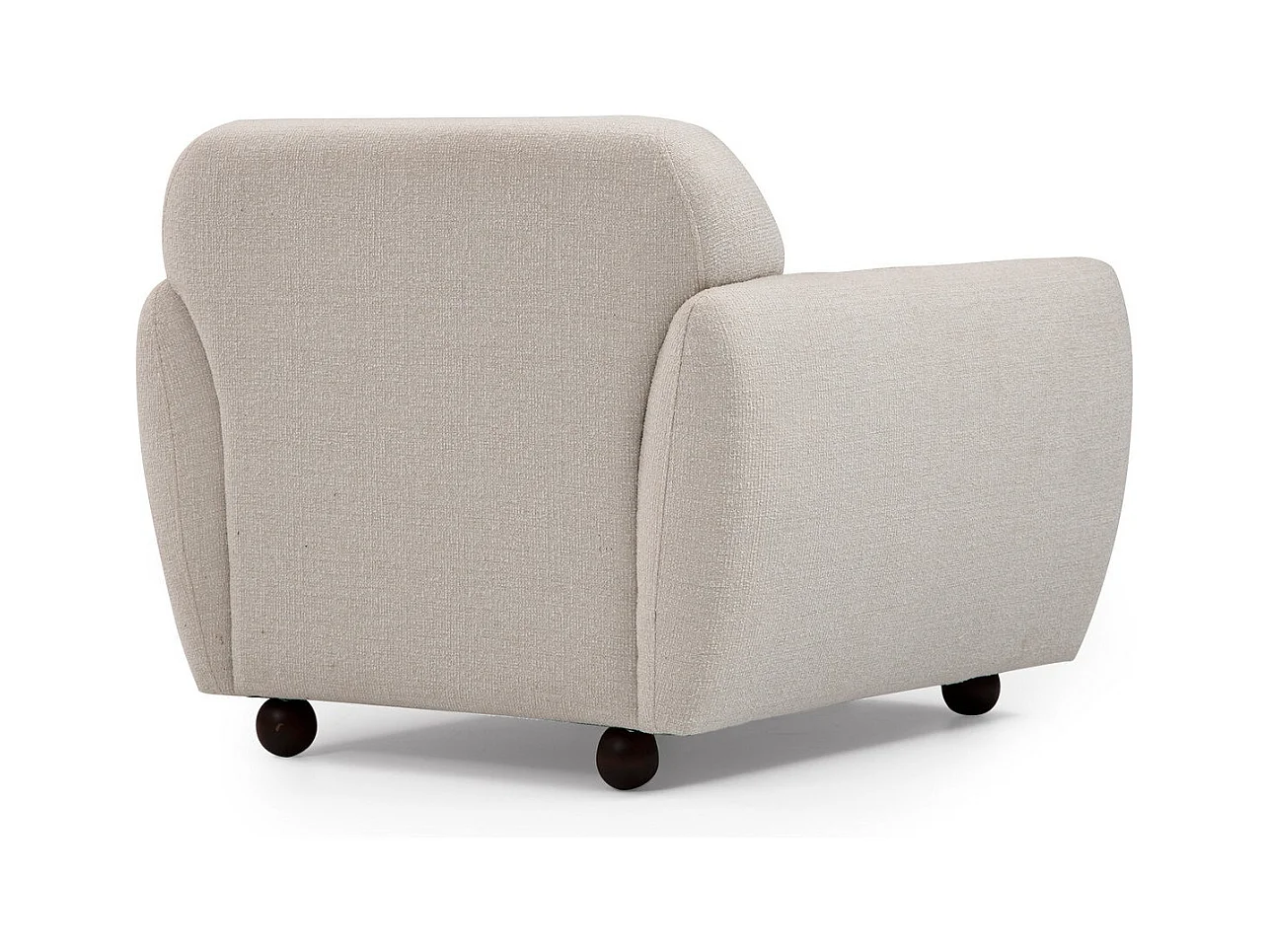 Fauteuil moderne tissu beige clair Kelly 90cm