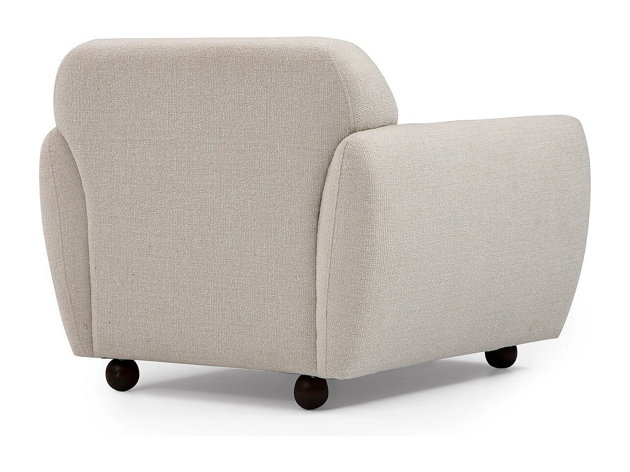 Fauteuil moderne tissu beige clair Kelly 90cm