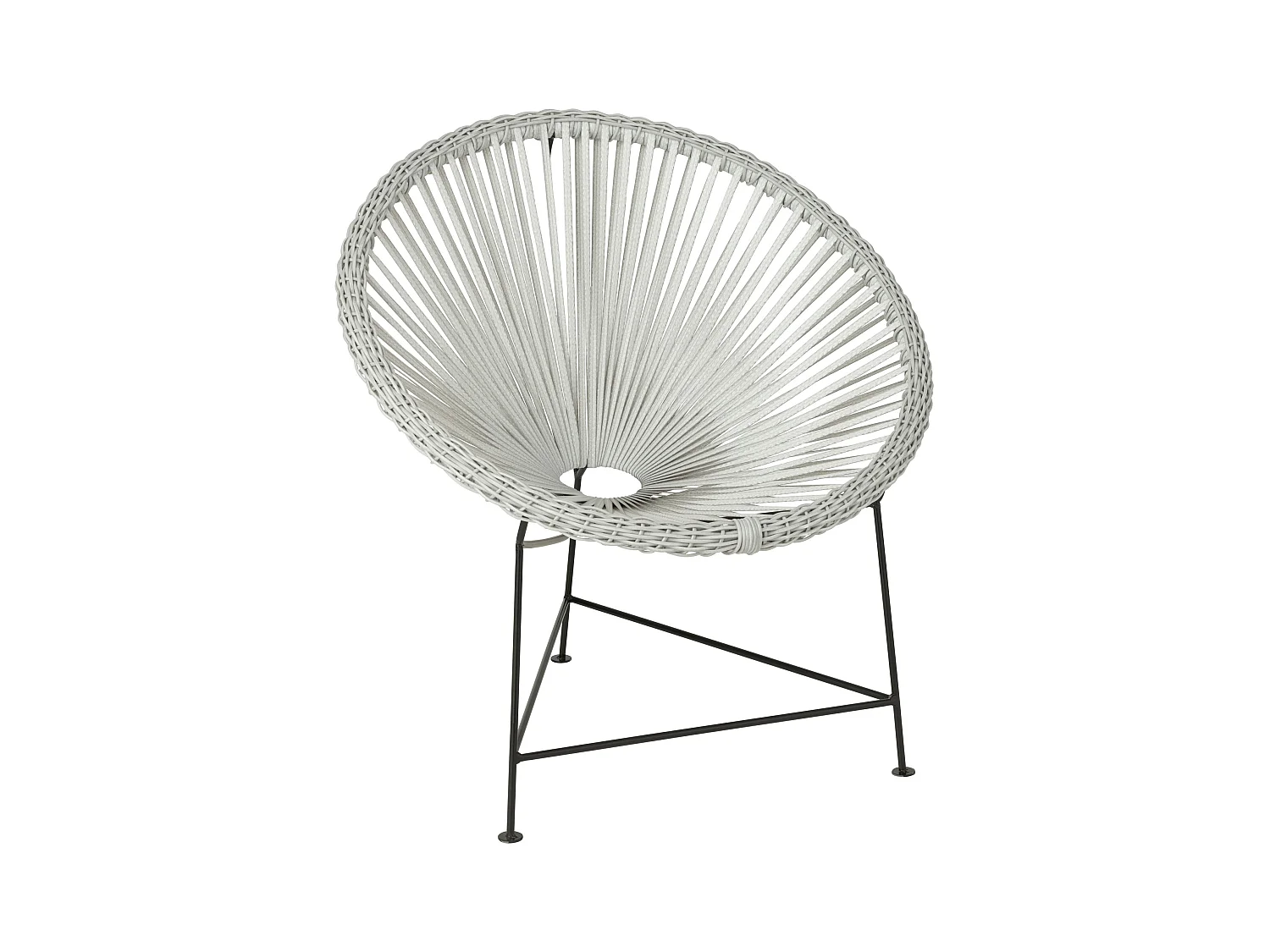 Fauteuil acapulco métal et rotin blanc Shira