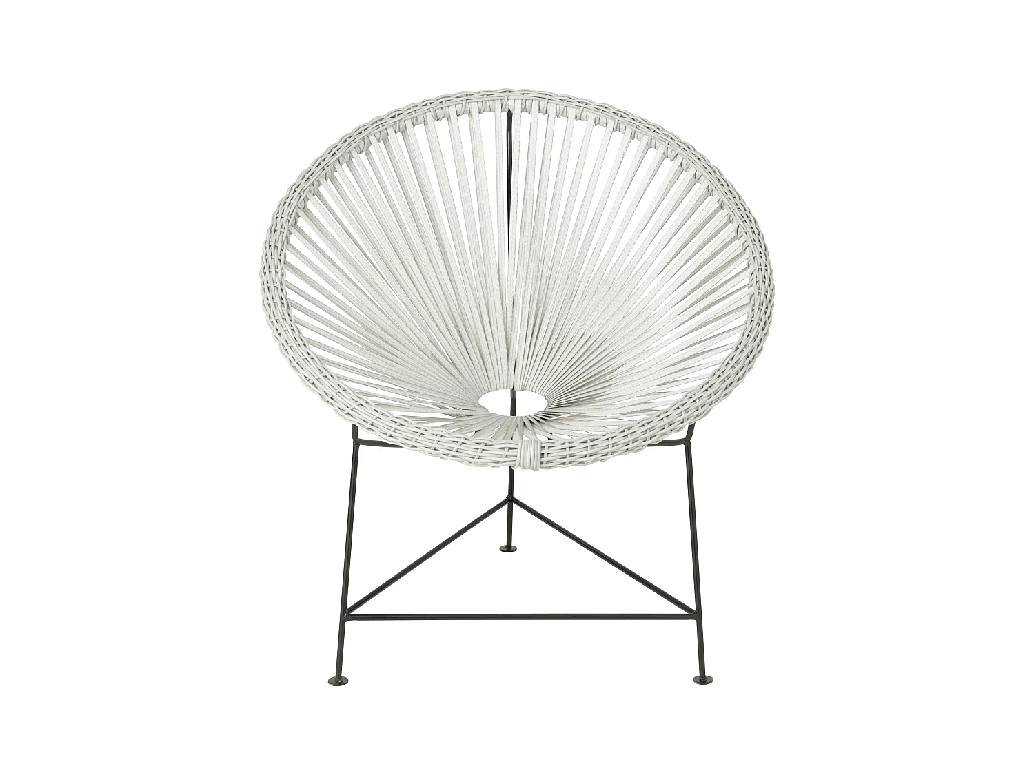 Fauteuil acapulco métal et rotin blanc Shira