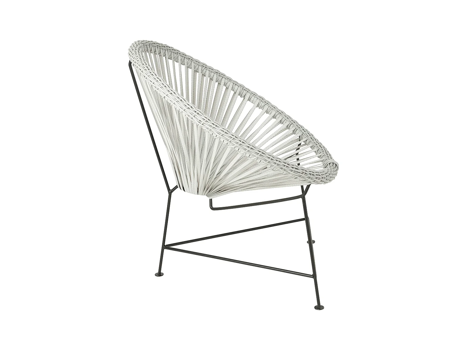 Fauteuil acapulco métal et rotin blanc Shira