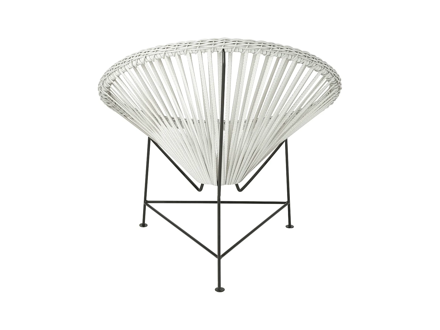 Fauteuil acapulco métal et rotin blanc Shira