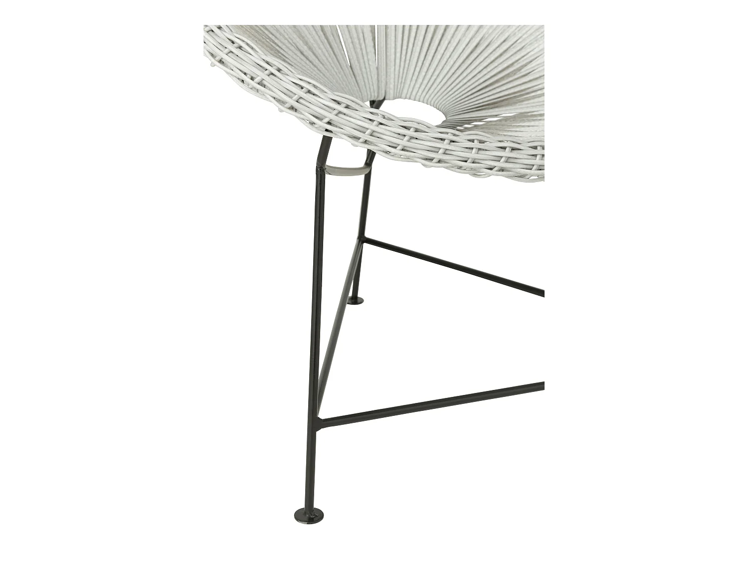 Fauteuil acapulco métal et rotin blanc Shira