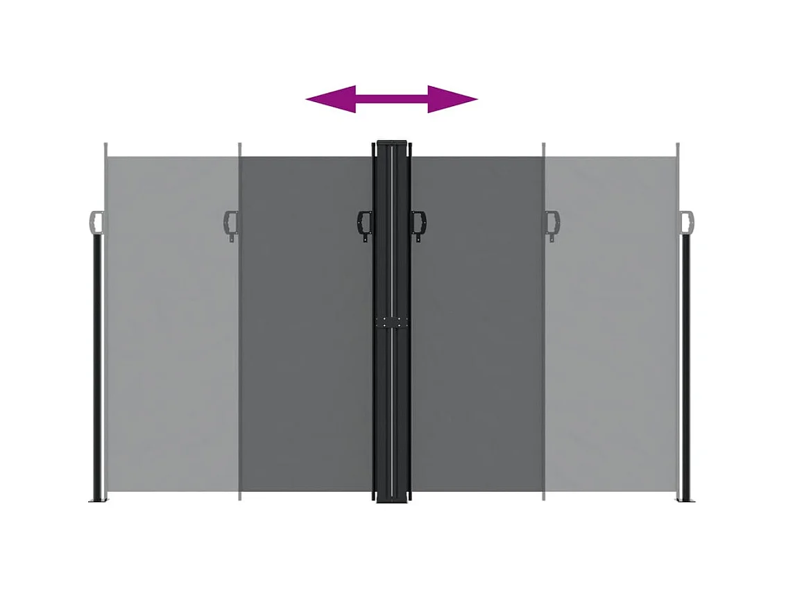 Auvent latéral rétractable noir 200x600