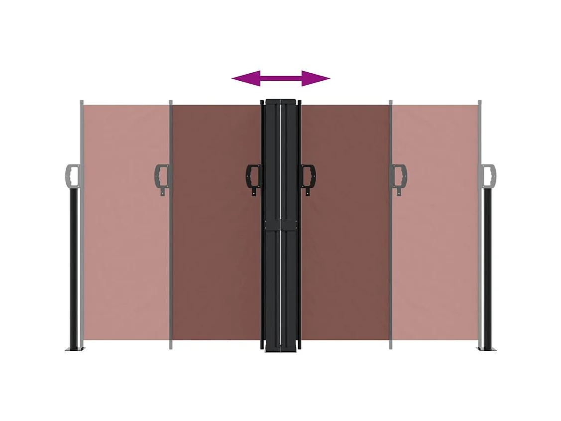 Auvent latéral rétractable marron 140x1200