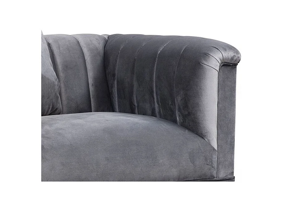 Fauteuil velours gris Robina 105cm