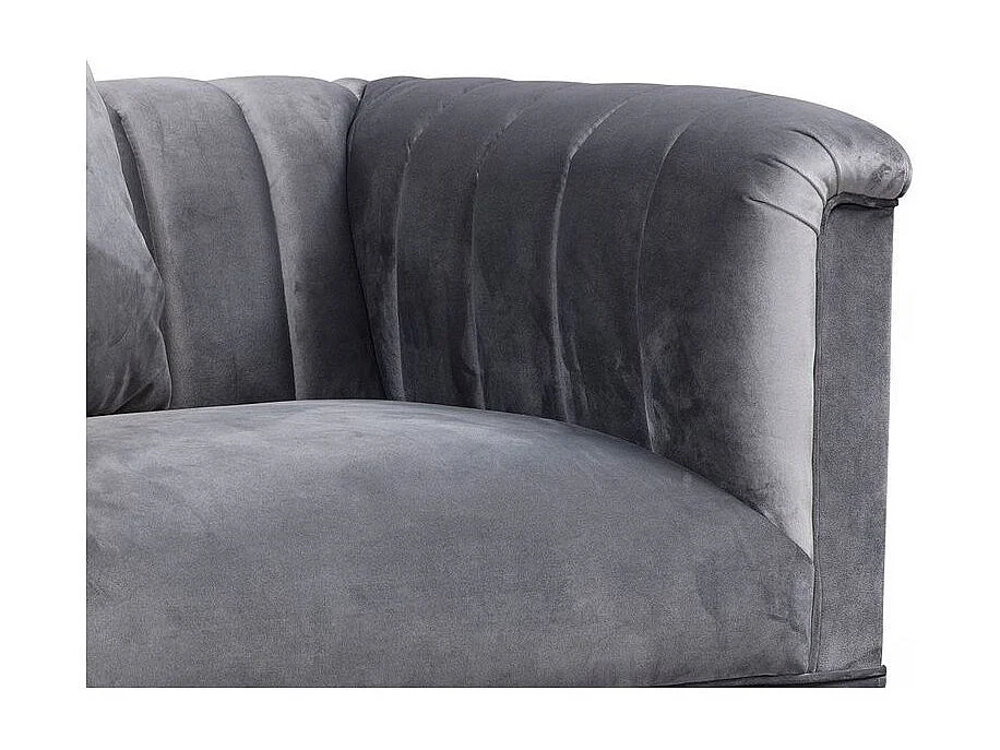 Fauteuil velours gris Robina 105cm