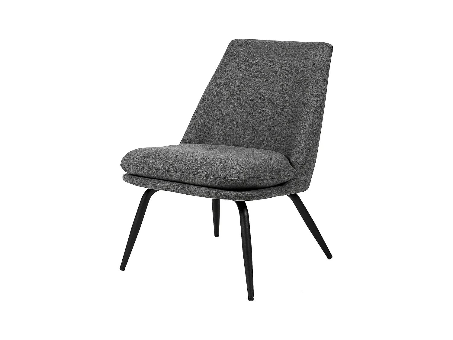 Fauteuil Mory - Confort moderne en tissu avec pieds métal noir-Gris foncé