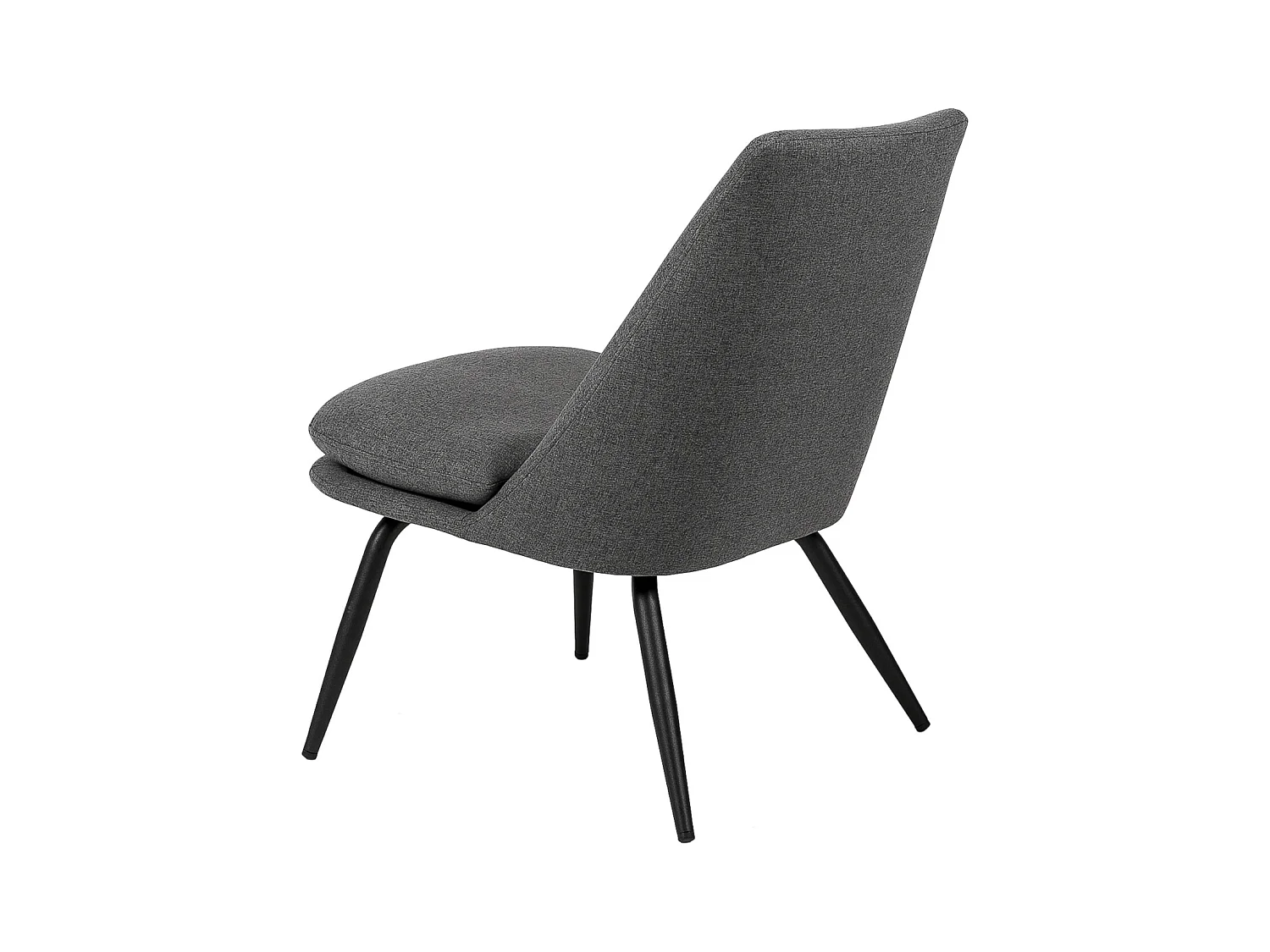 Fauteuil Mory - Confort moderne en tissu avec pieds métal noir-Gris foncé