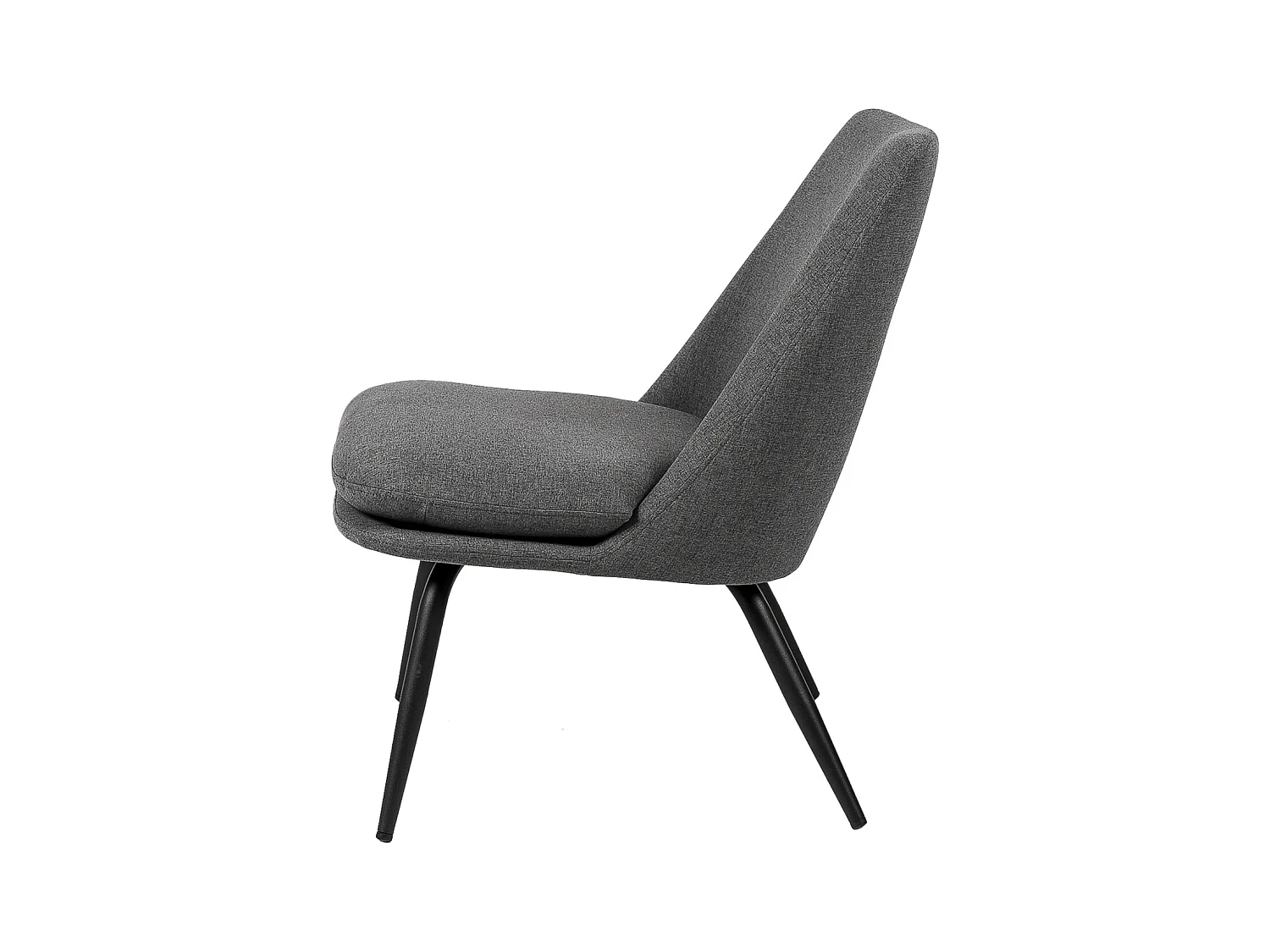 Fauteuil Mory - Confort moderne en tissu avec pieds métal noir-Gris foncé