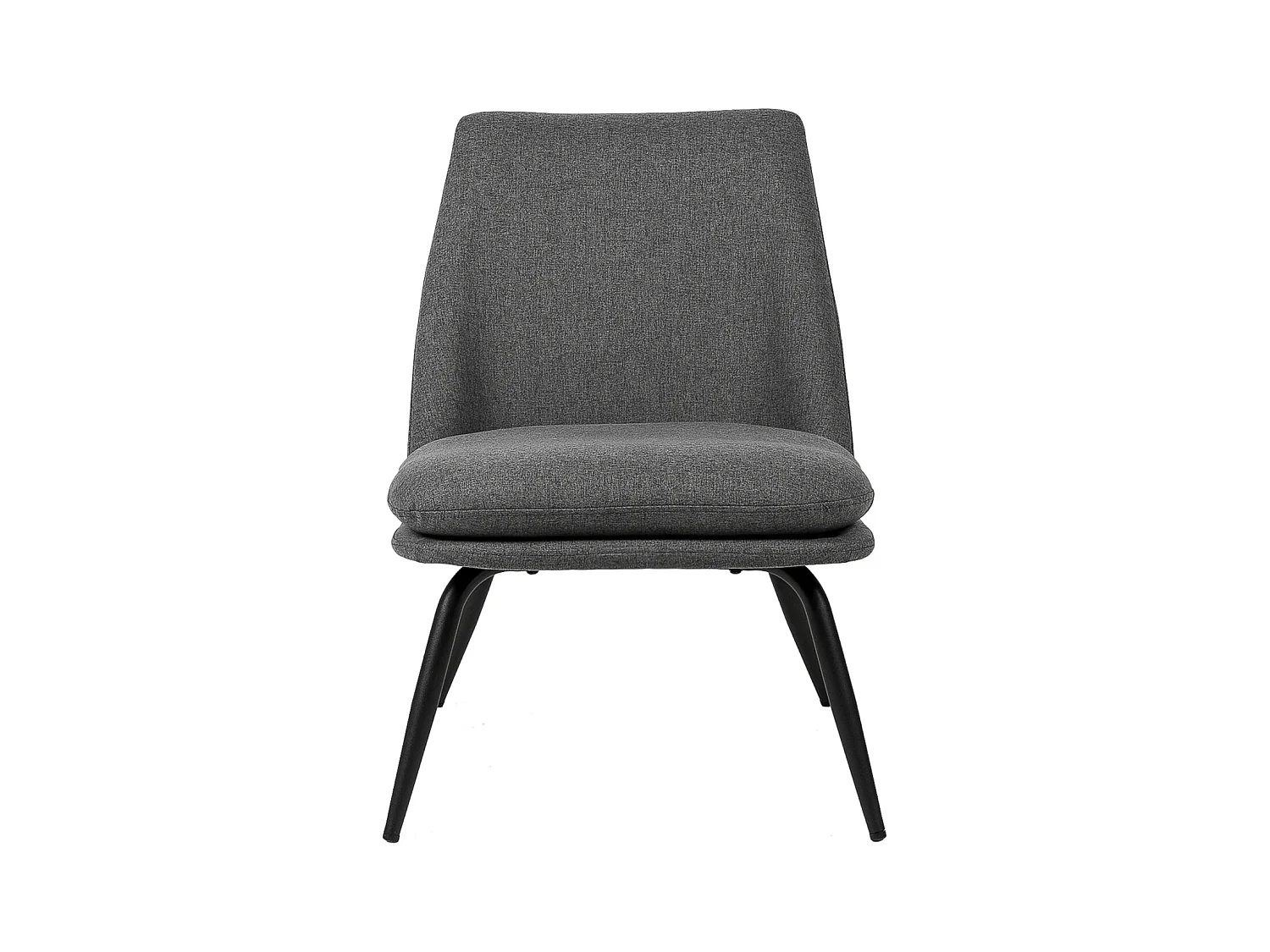 Fauteuil Mory - Confort moderne en tissu avec pieds métal noir-Gris foncé