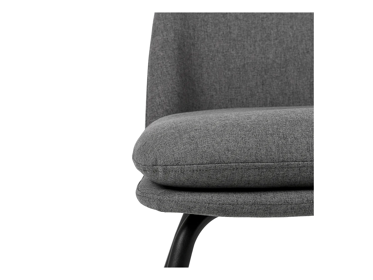 Fauteuil Mory - Confort moderne en tissu avec pieds métal noir-Gris foncé