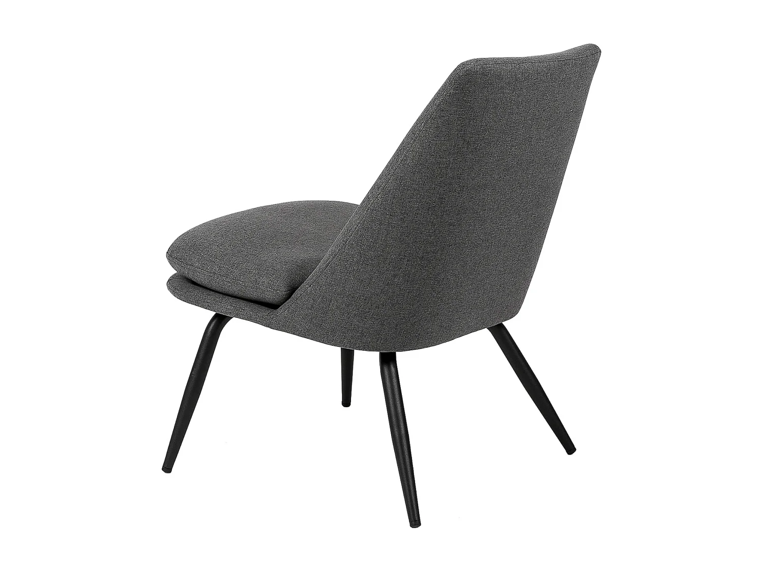 Fauteuil Mory - Confort moderne en tissu avec pieds métal noir-Gris foncé