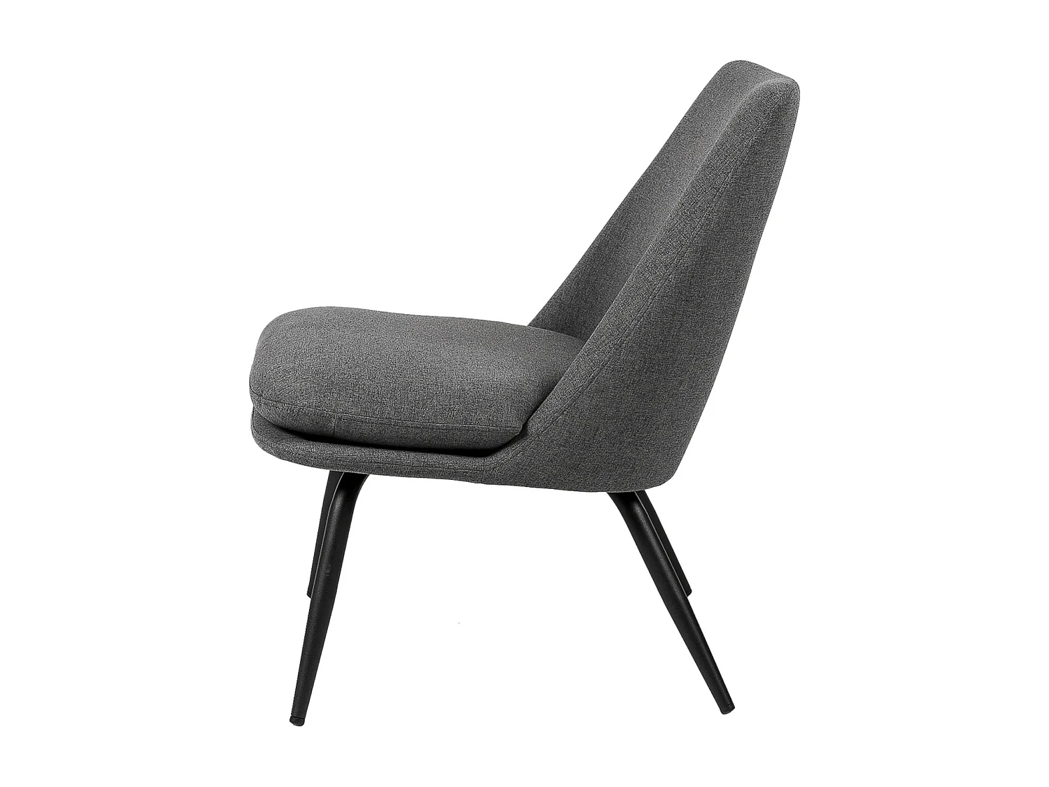 Fauteuil Mory - Confort moderne en tissu avec pieds métal noir-Gris foncé