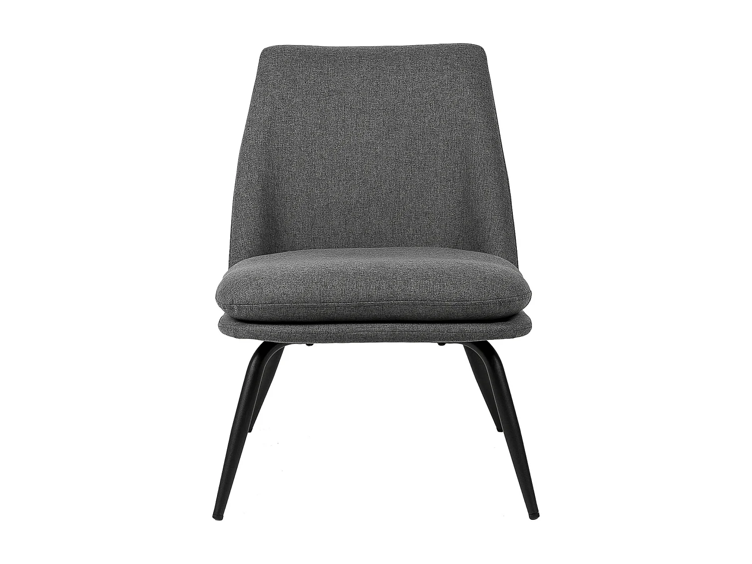Fauteuil Mory - Confort moderne en tissu avec pieds métal noir-Gris foncé