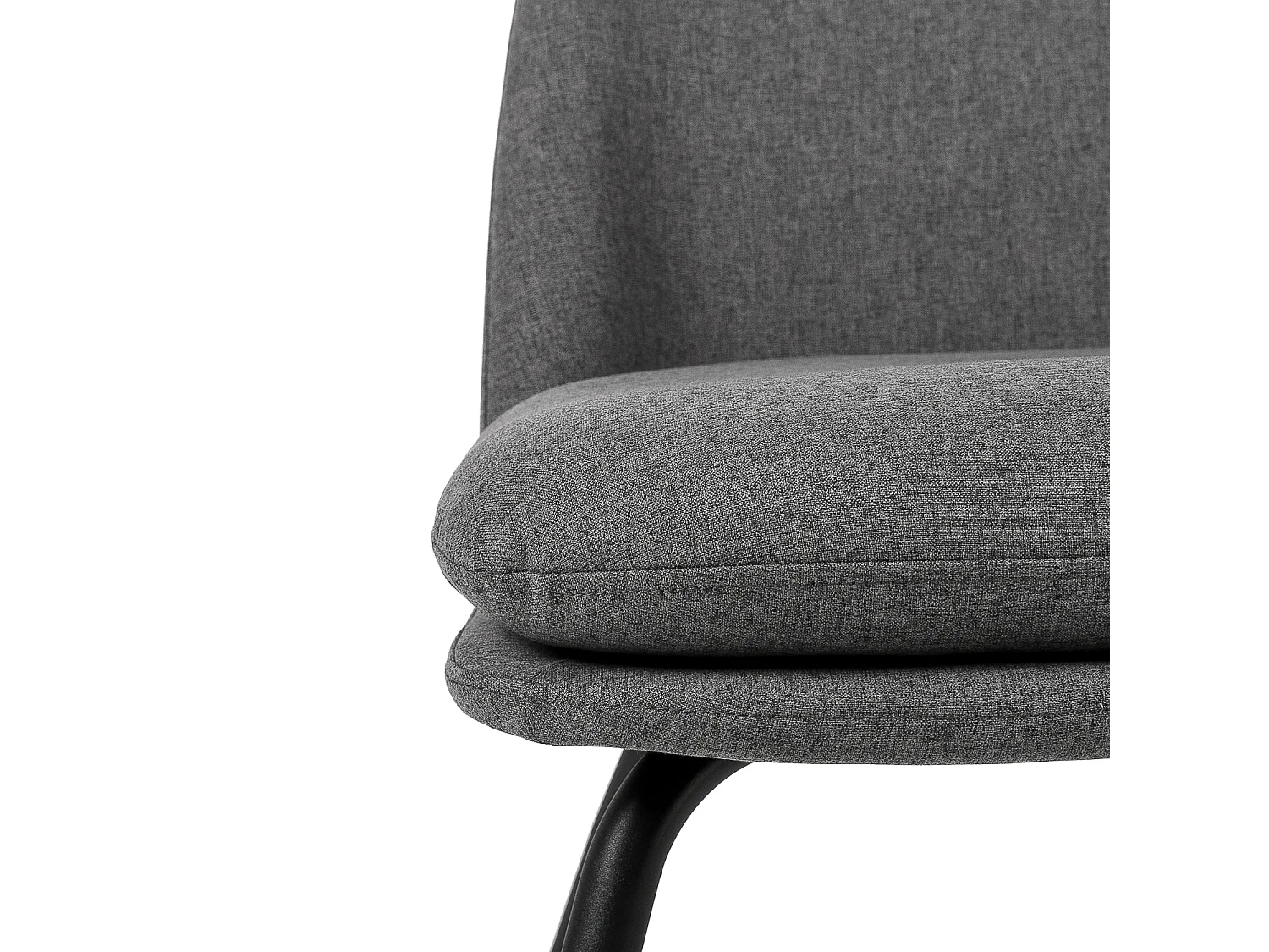 Fauteuil Mory - Confort moderne en tissu avec pieds métal noir-Gris foncé