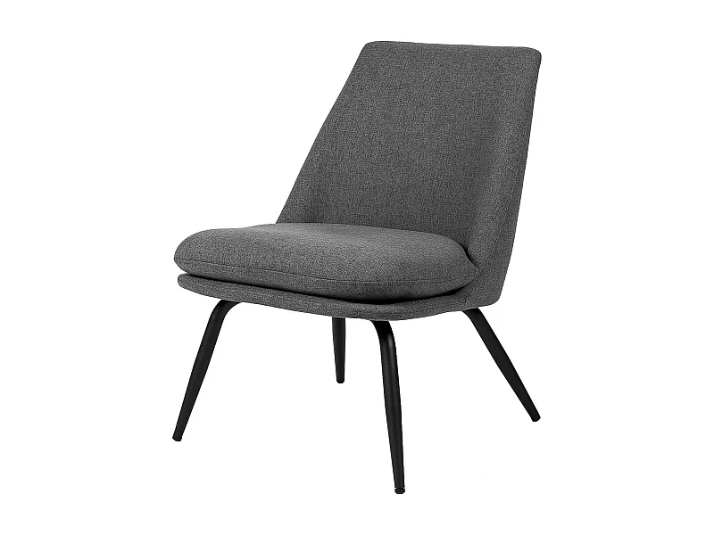 Fauteuil Mory - Confort moderne en tissu avec pieds métal noir-Gris foncé