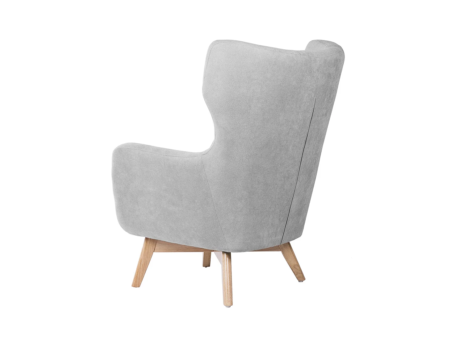 Fauteuil moderne dossier haut tissu gris clair Egga 77cm