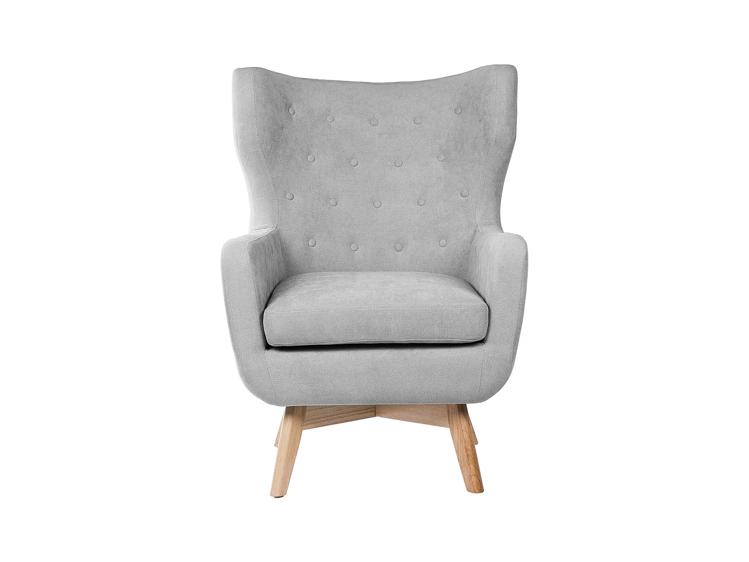Fauteuil moderne dossier haut tissu gris clair Egga 77cm