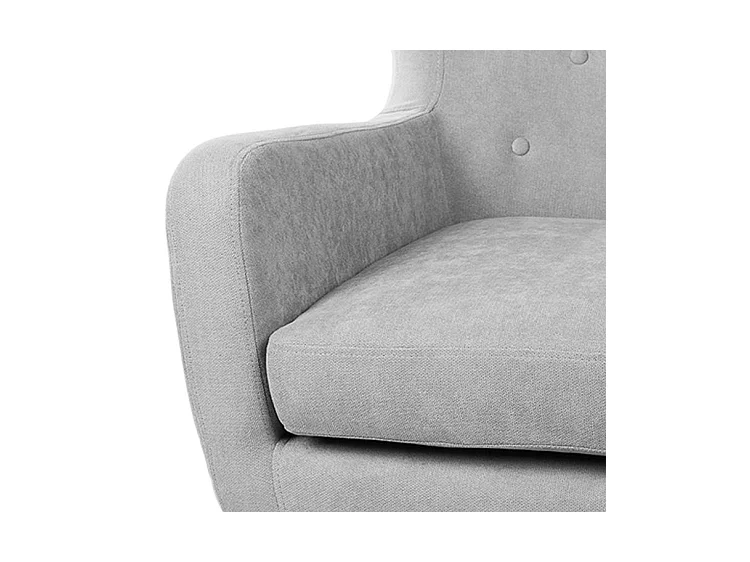 Fauteuil moderne dossier haut tissu gris clair Egga 77cm
