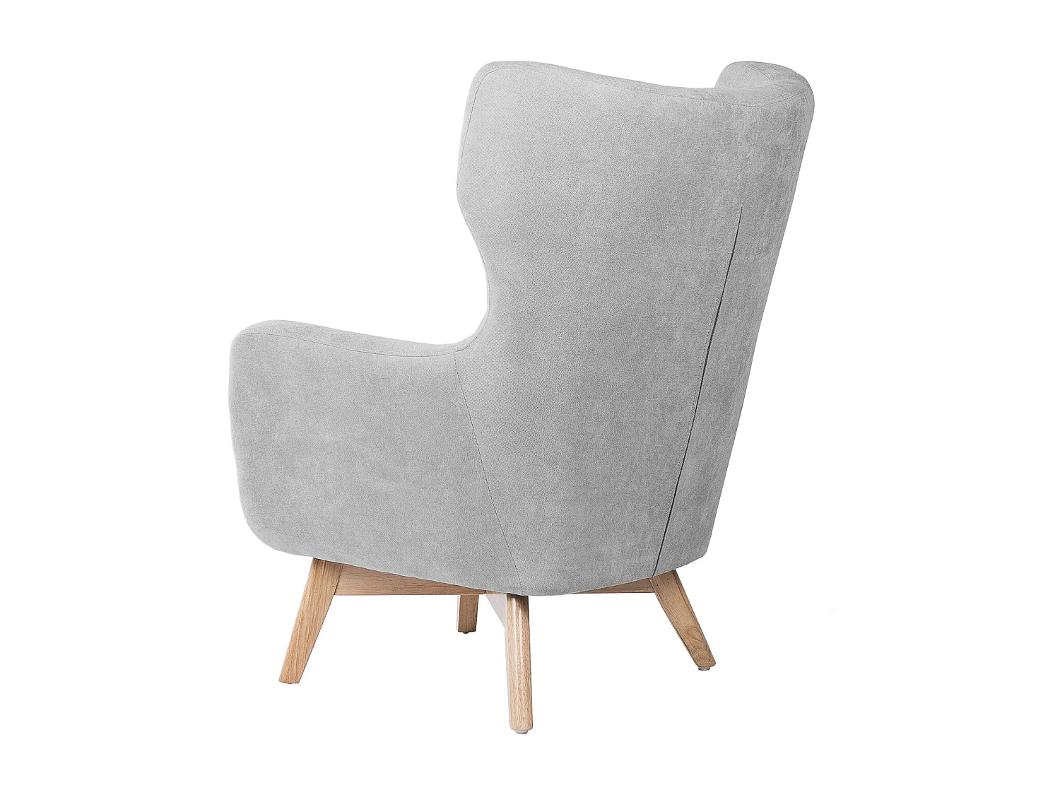 Fauteuil moderne dossier haut tissu gris clair Egga 77cm