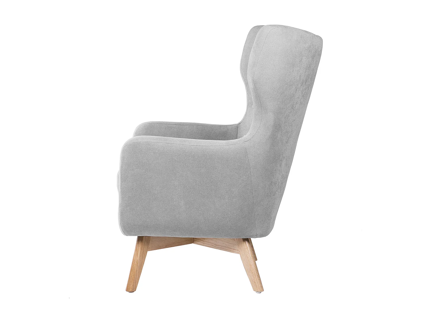 Fauteuil moderne dossier haut tissu gris clair Egga 77cm