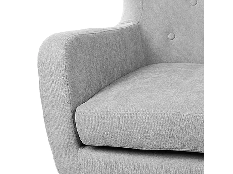 Fauteuil moderne dossier haut tissu gris clair Egga 77cm