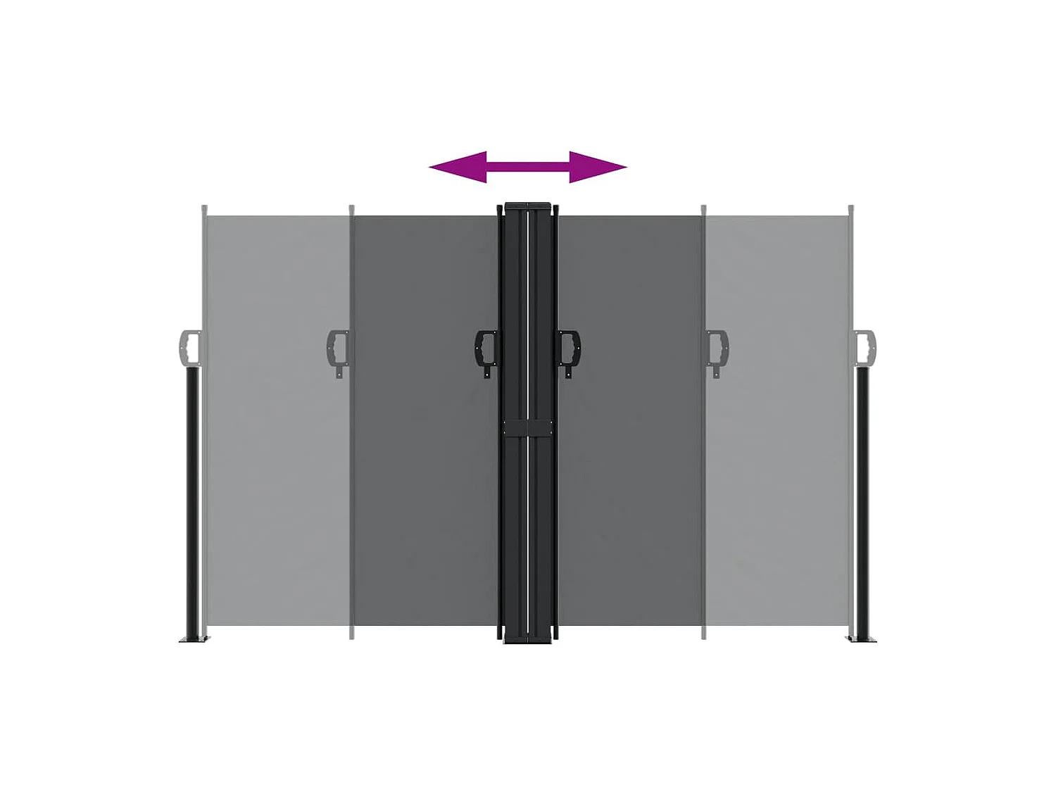 Auvent latéral rétractable noir 160x1200