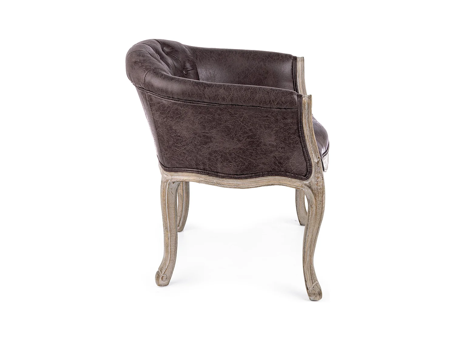 Lot de 2 fauteuils Dova – Pieds en bois d'Hévéa naturel et assise en tissu-Marron foncé