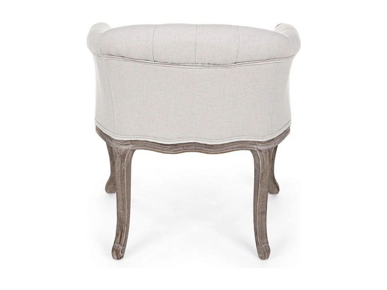 Lot de 2 fauteuils Dova – Pieds en bois d'Hévéa naturel et assise en tissu-Marron foncé