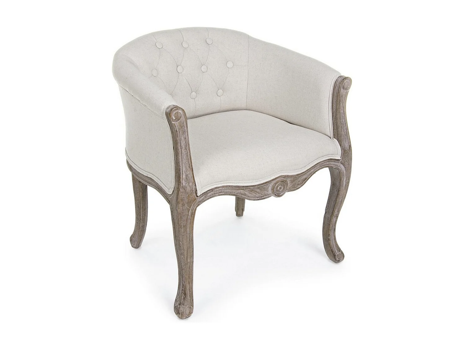 Lot de 2 fauteuils Dova – Pieds en bois d'Hévéa naturel et assise en tissu-Marron foncé