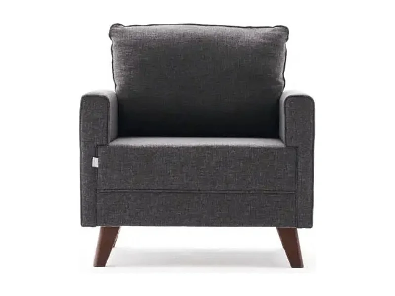 Fauteuil 1 place tissu gris foncé Kandy 82cm