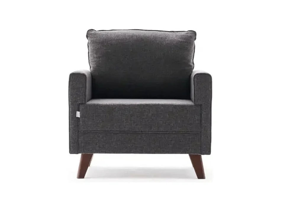 Fauteuil 1 place tissu gris foncé Kandy 82cm