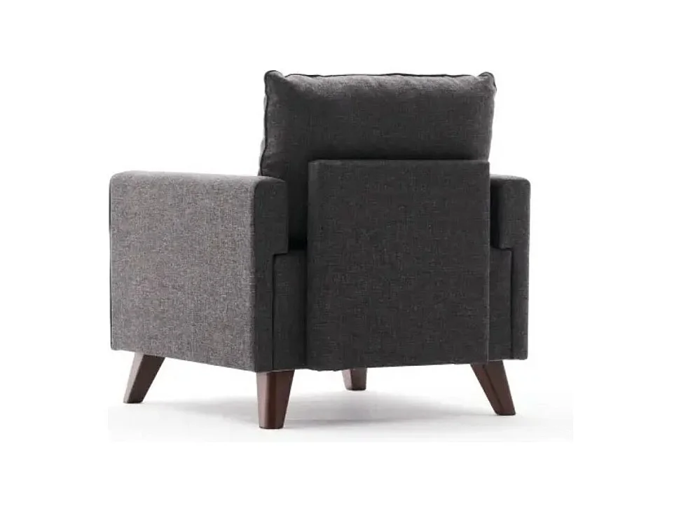 Fauteuil 1 place tissu gris foncé Kandy 82cm