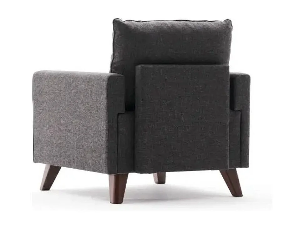 Fauteuil 1 place tissu gris foncé Kandy 82cm