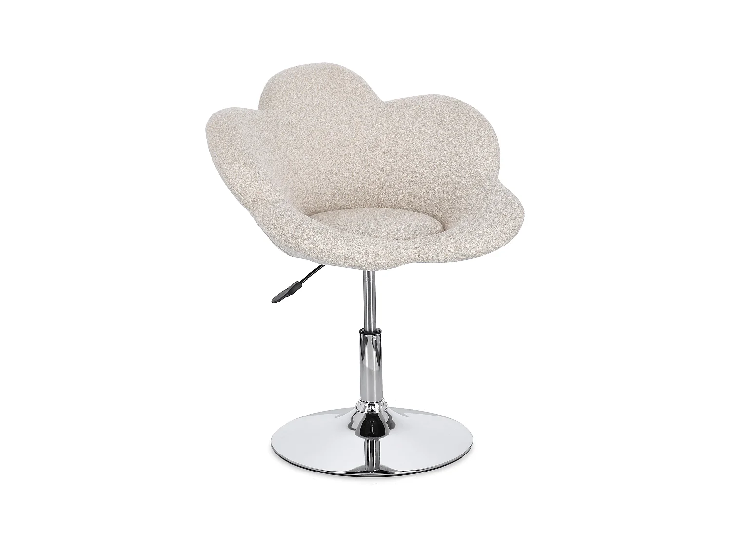 Lot de 2 fauteuils réglables design PETALE – Elégance florale et confort ajustable-Beige clair