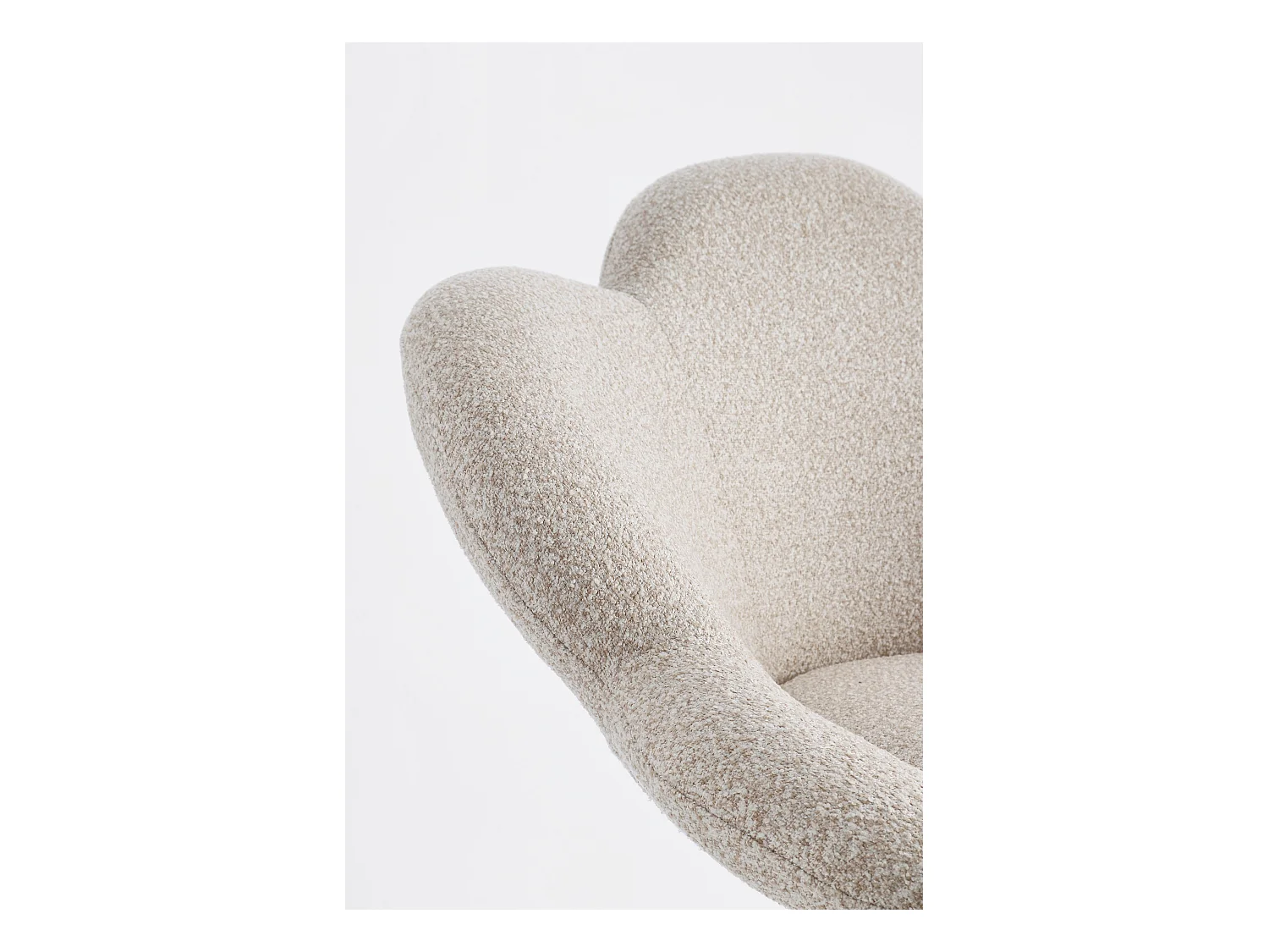 Lot de 2 fauteuils réglables design PETALE – Elégance florale et confort ajustable-Beige clair