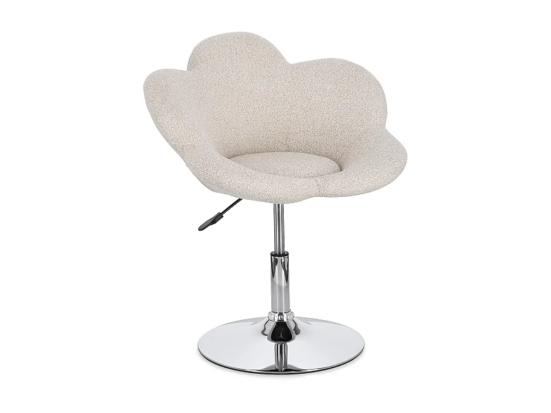 Lot de 2 fauteuils réglables design PETALE – Elégance florale et confort ajustable-Beige clair