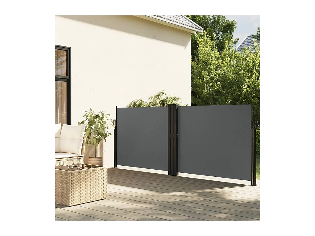 Auvent latéral rétractable anthracite 100x600