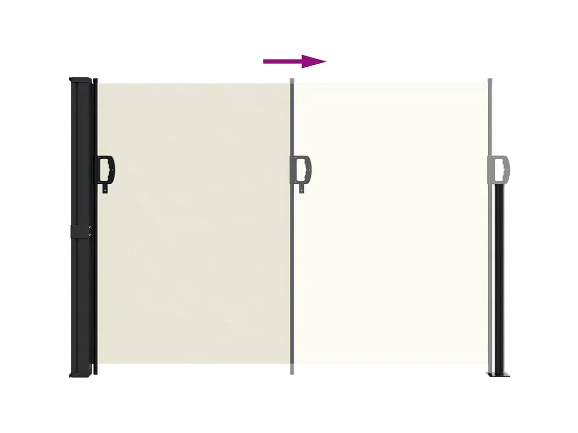 Auvent latéral rétractable crème 140x500