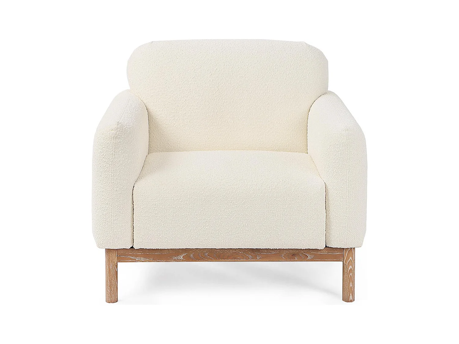 Fauteuil tissu doux naturel bouclé Kindel 91cm