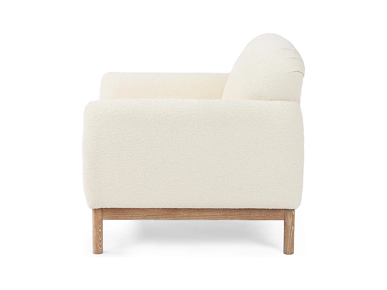 Fauteuil tissu doux naturel bouclé Kindel 91cm