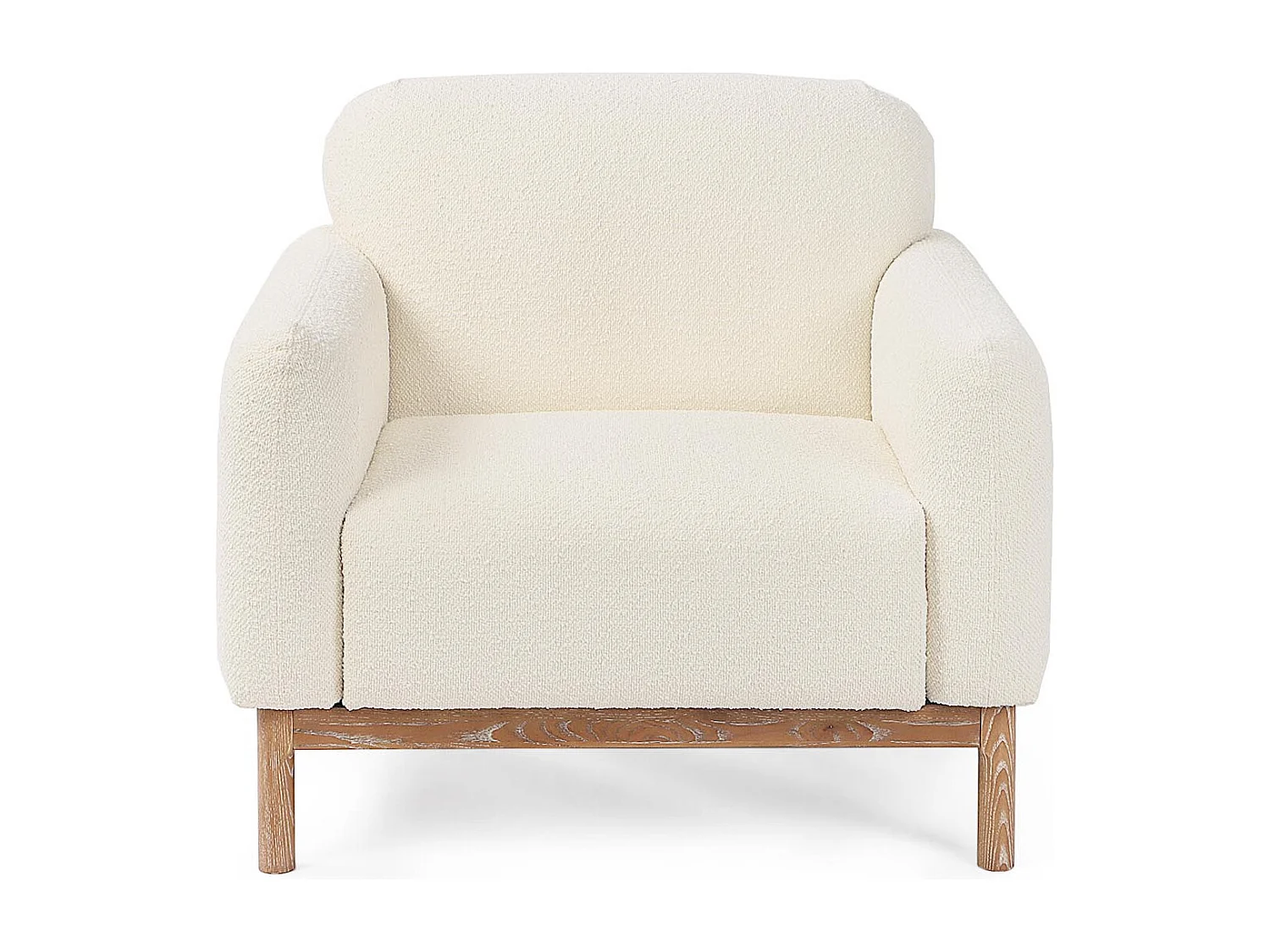 Fauteuil tissu doux naturel bouclé Kindel 91cm