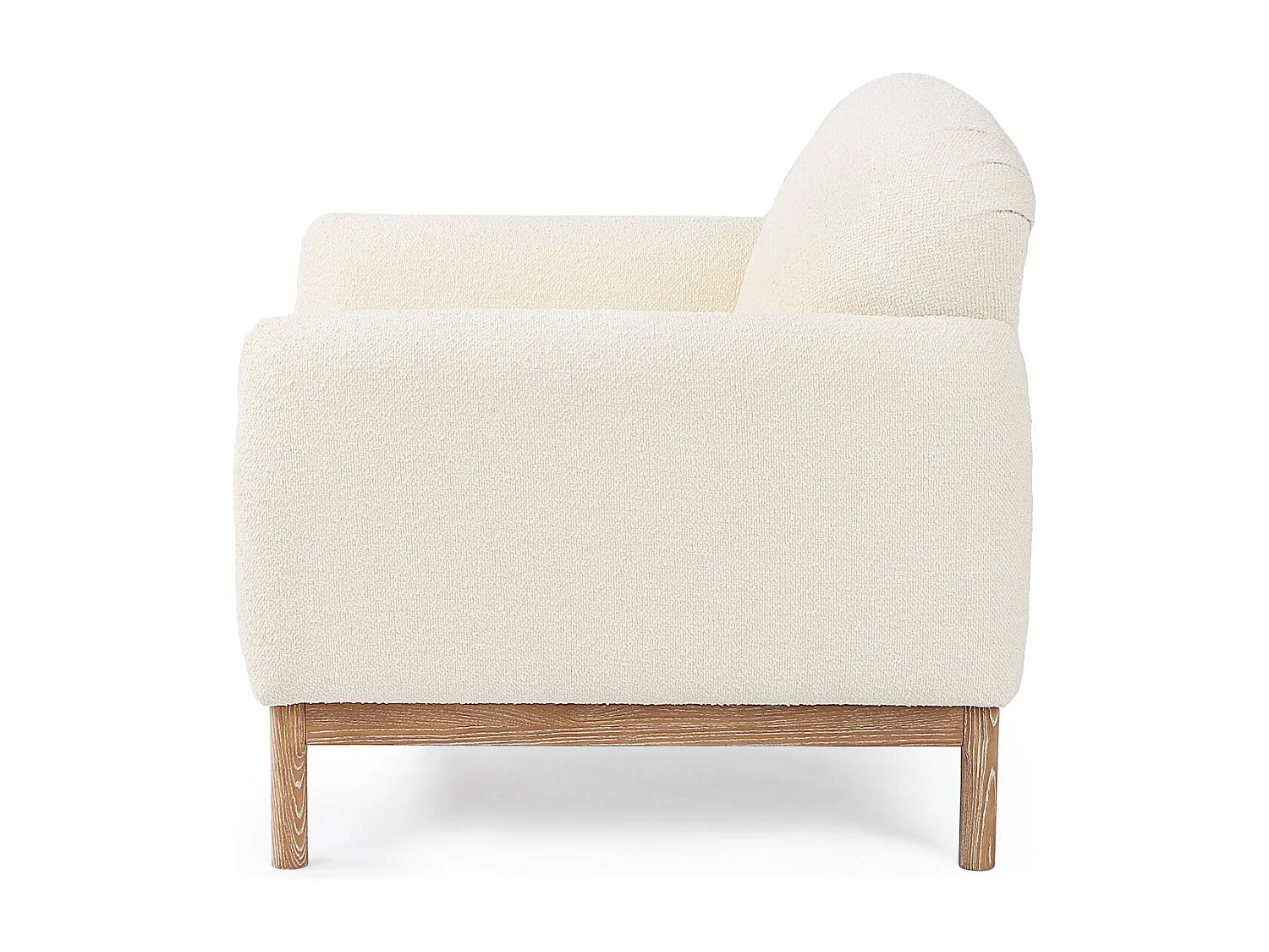 Fauteuil tissu doux naturel bouclé Kindel 91cm