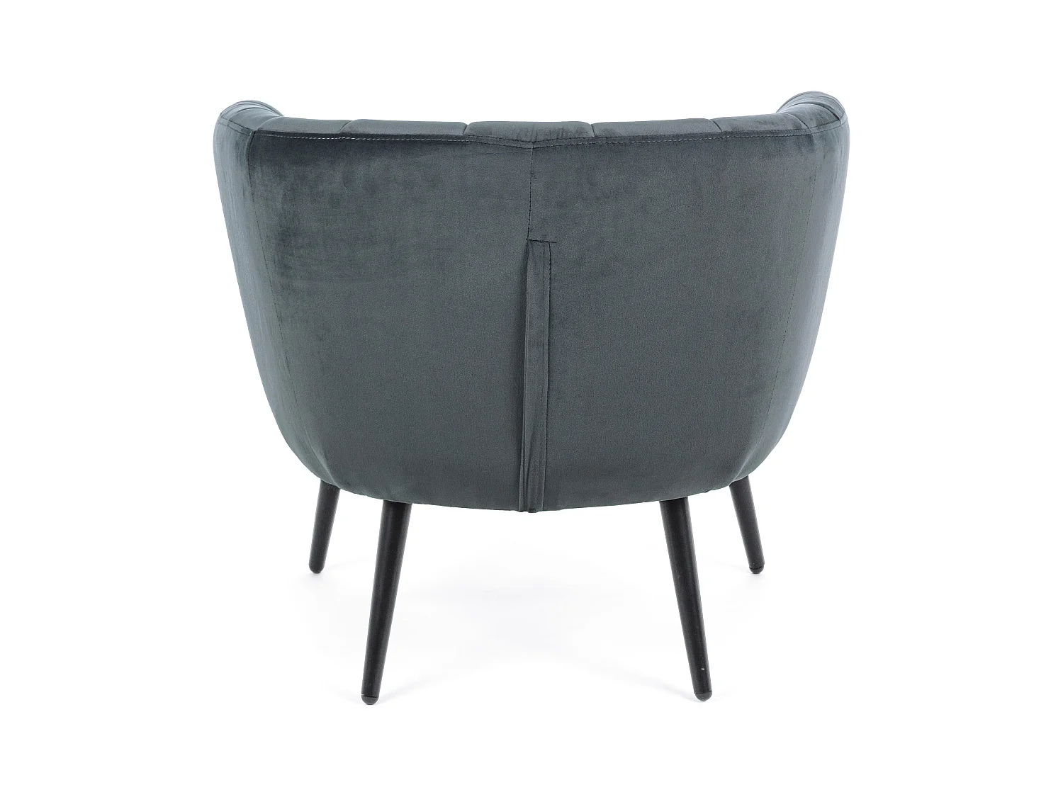 Fauteuil en polyester gris foncé et pieds en acier noir Avi