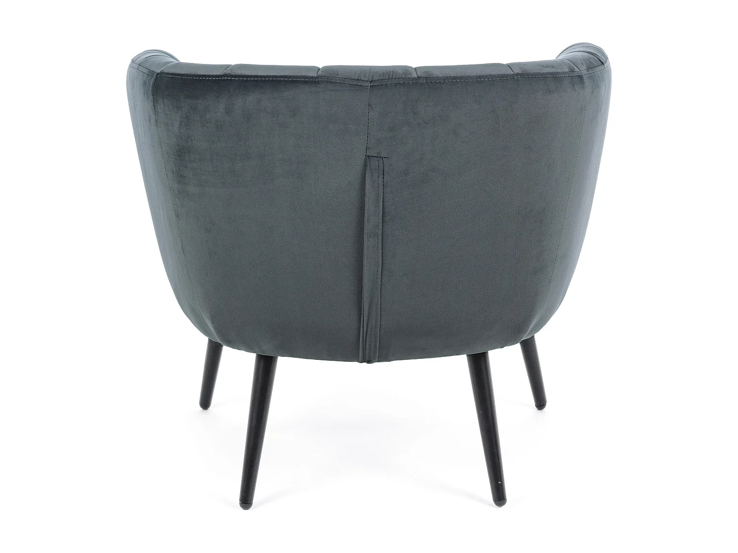 Fauteuil en polyester gris foncé et pieds en acier noir Avi